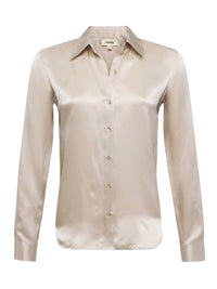 L'Agence Tyler Silk Blouse Smoke Gray