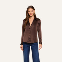 L'Agence 40223CLZ-DKJV Blouse Tyler à manches longues raisin Concord à motif floral multiphoto