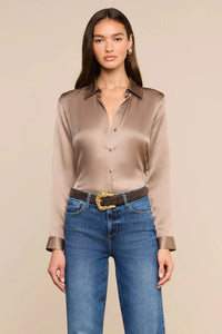 L'Agence Tyler Long-Sleeve Blouse - Light Cardamom