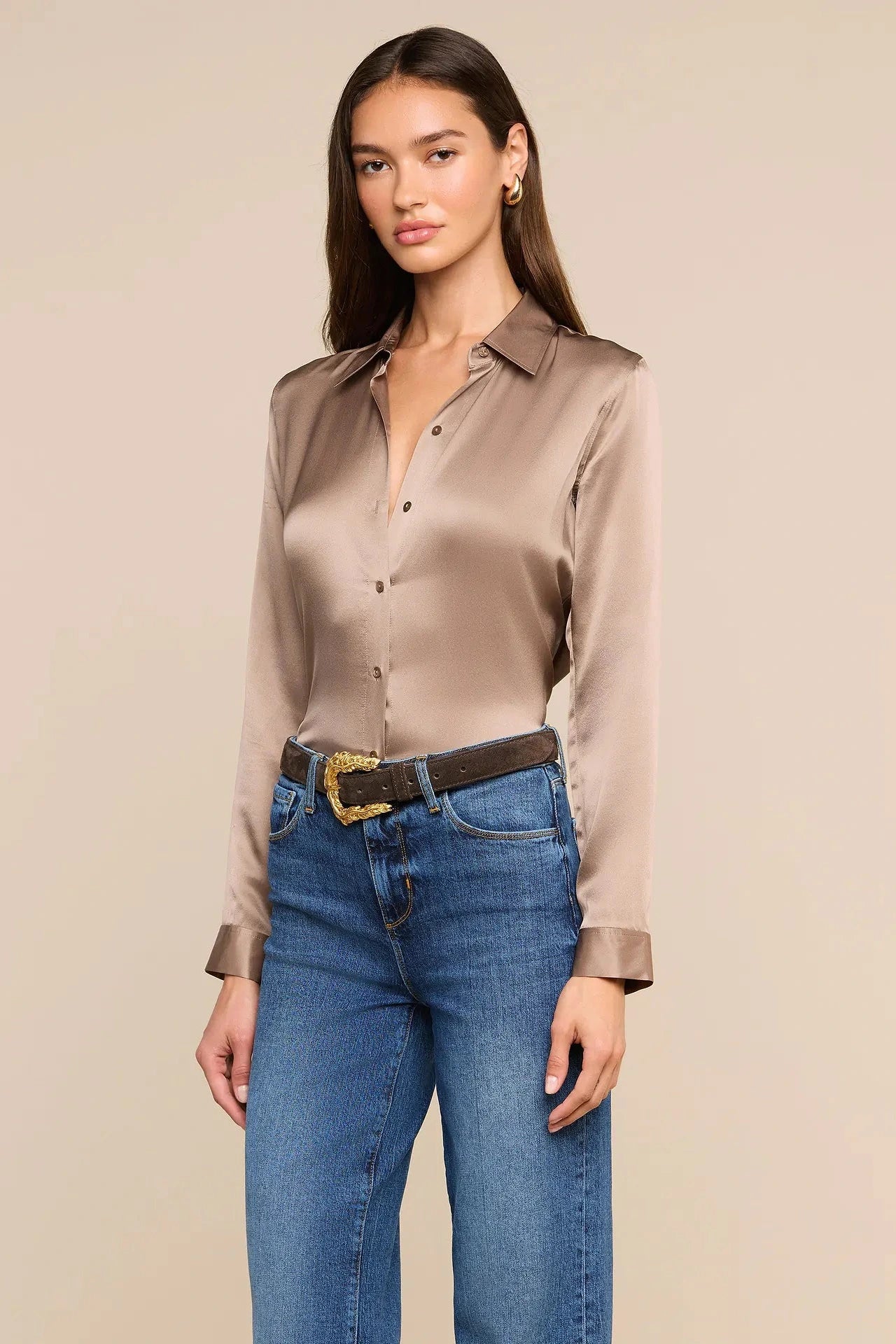 L'Agence Tyler Long-Sleeve Blouse - Light Cardamom