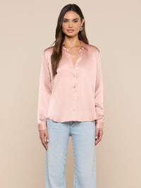 L'Agence Blouse en soie Tyler Misty Rose