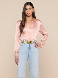 L'Agence Blouse en soie Tyler Misty Rose