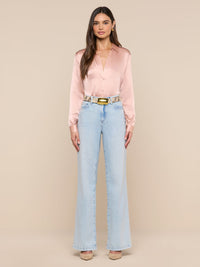 L'Agence Blouse en soie Tyler Misty Rose