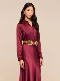 L'Agence Tyler Long-Sleeve Blouse Merlot Red