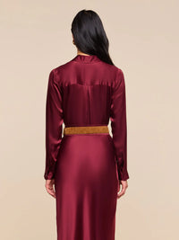 L'Agence Tyler Long-Sleeve Blouse Merlot Red