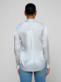 L'Agence Tyler Silk Blouse Pale Mist Blue