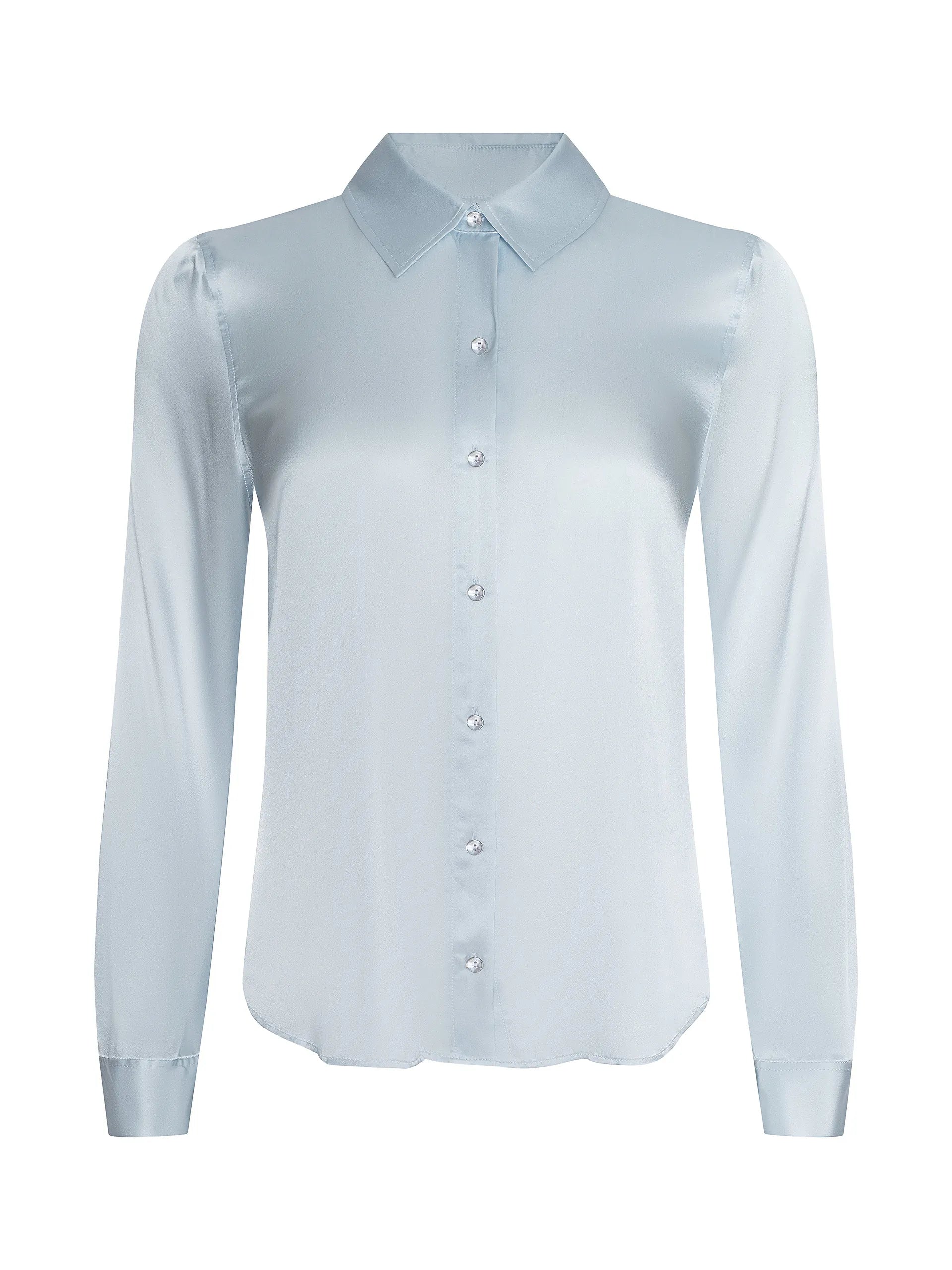 L'Agence Tyler Silk Blouse Pale Mist Blue