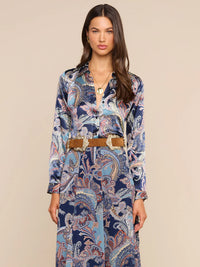 L'Agence Tyler Long-Sleeve Blouse - Midnight Multi Besarabian Paisley