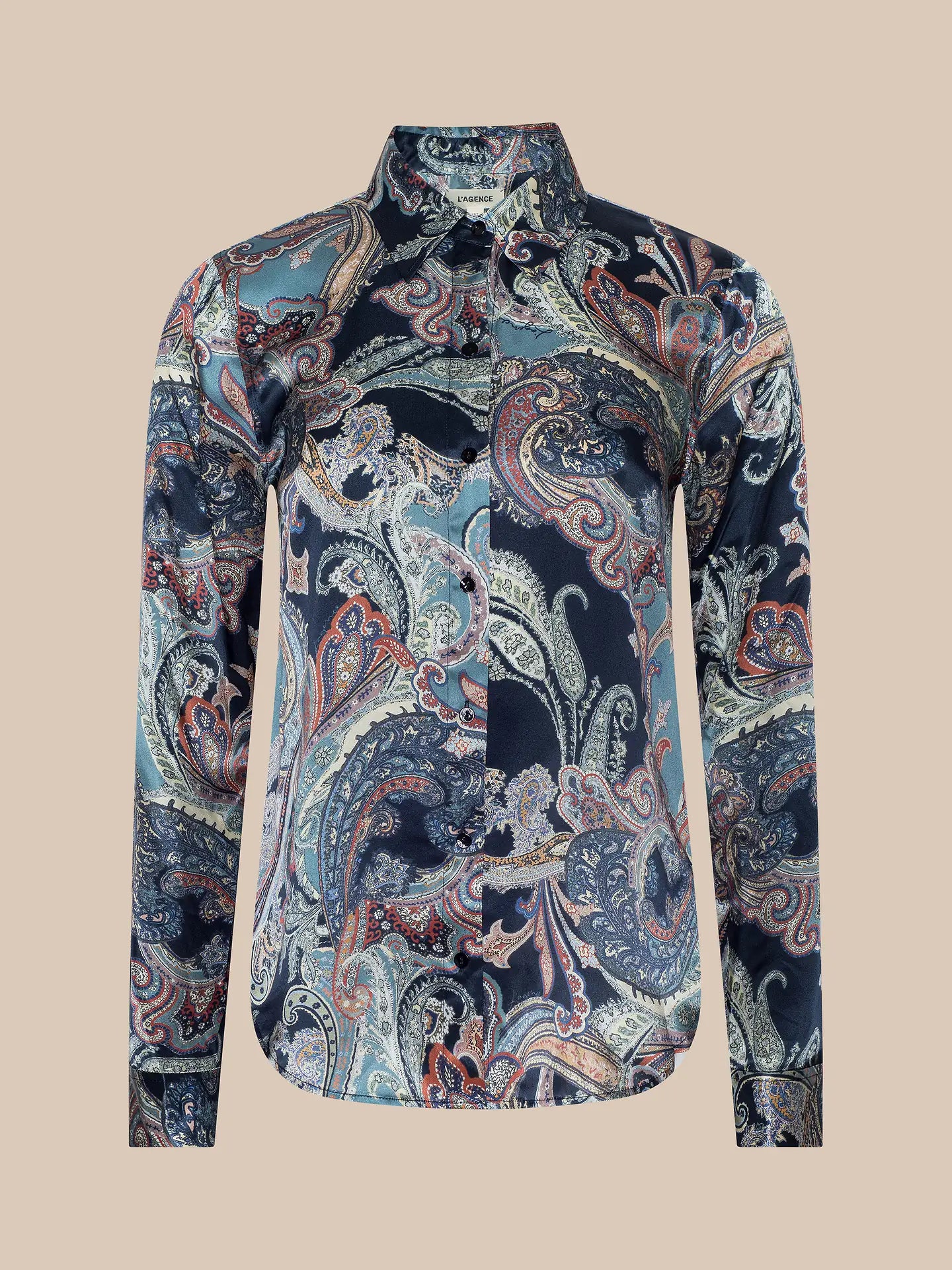 L'Agence Tyler Long-Sleeve Blouse - Midnight Multi Besarabian Paisley
