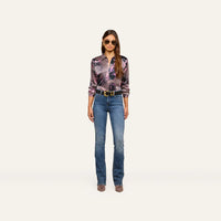 L'Agence Tyler Long-Sleeve Blouse Concord Grape Multiphoto Floral