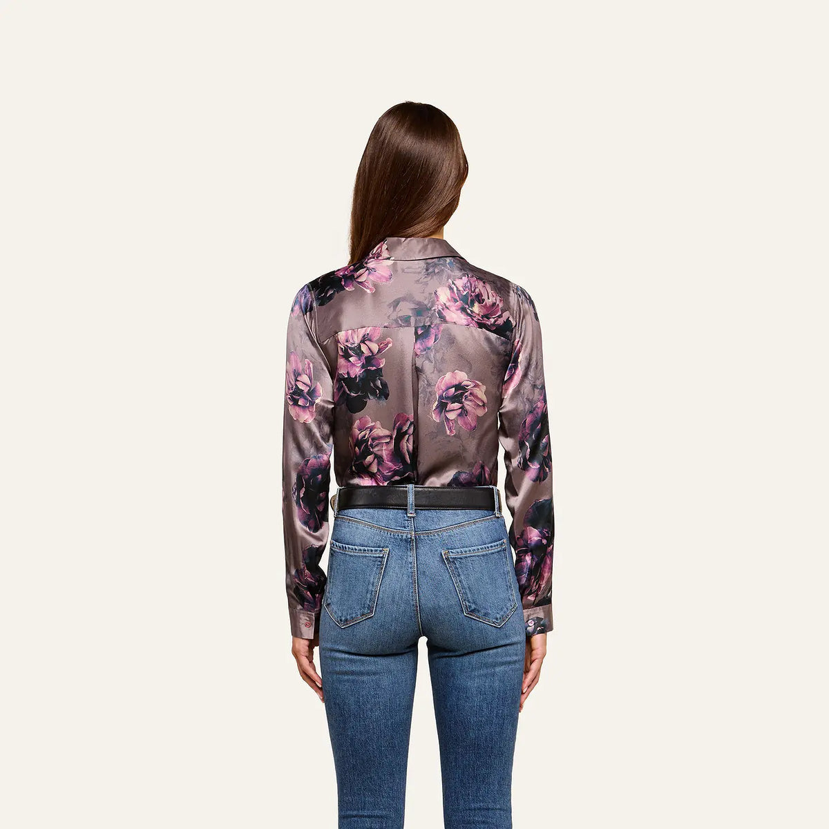 L'Agence Tyler Long-Sleeve Blouse Concord Grape Multiphoto Floral