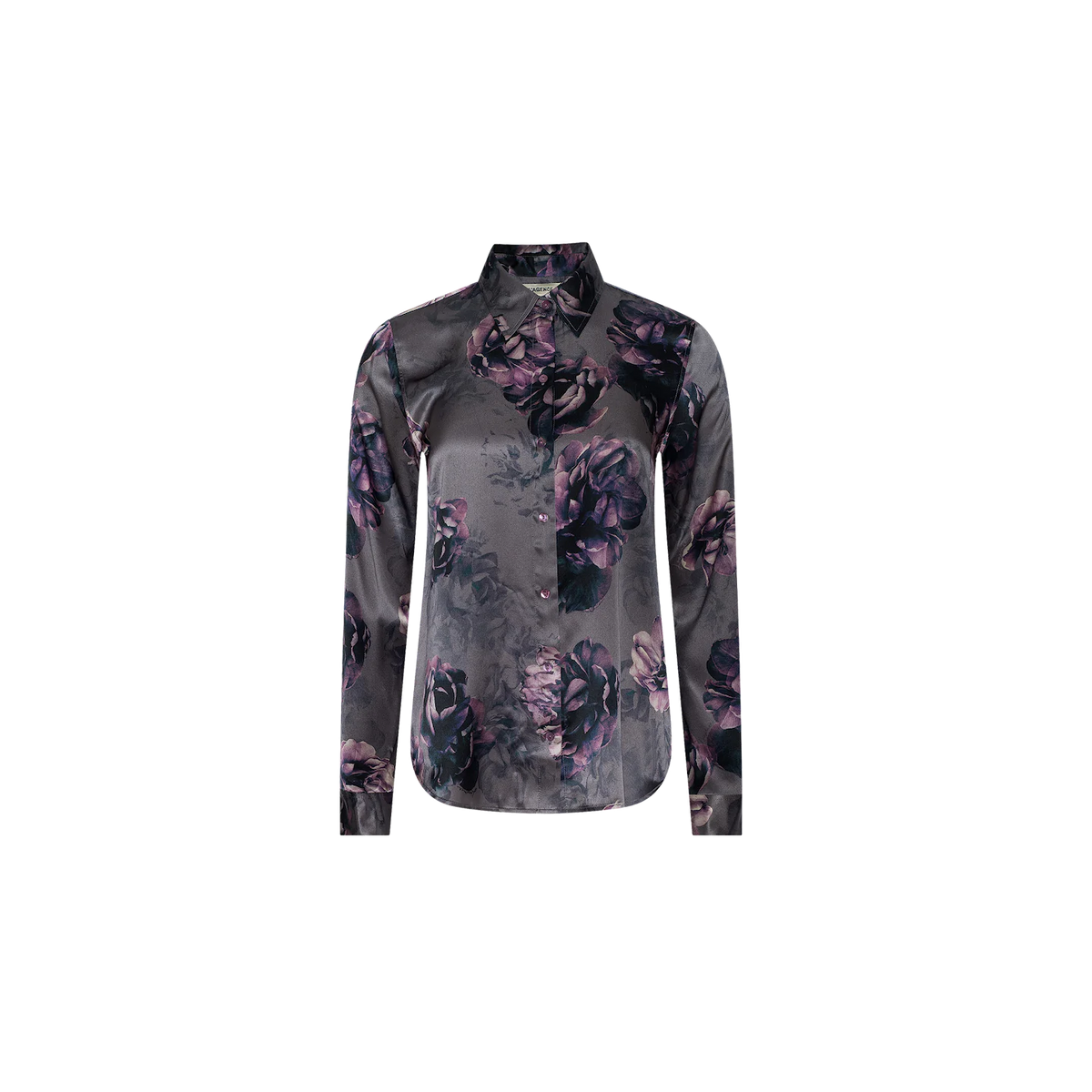 L'Agence Tyler Long-Sleeve Blouse Concord Grape Multiphoto Floral