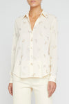 L'Agence Laurent Embroidered Butterfly Blouse