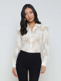 L'Agence Jenica Lace Blouse Ivory