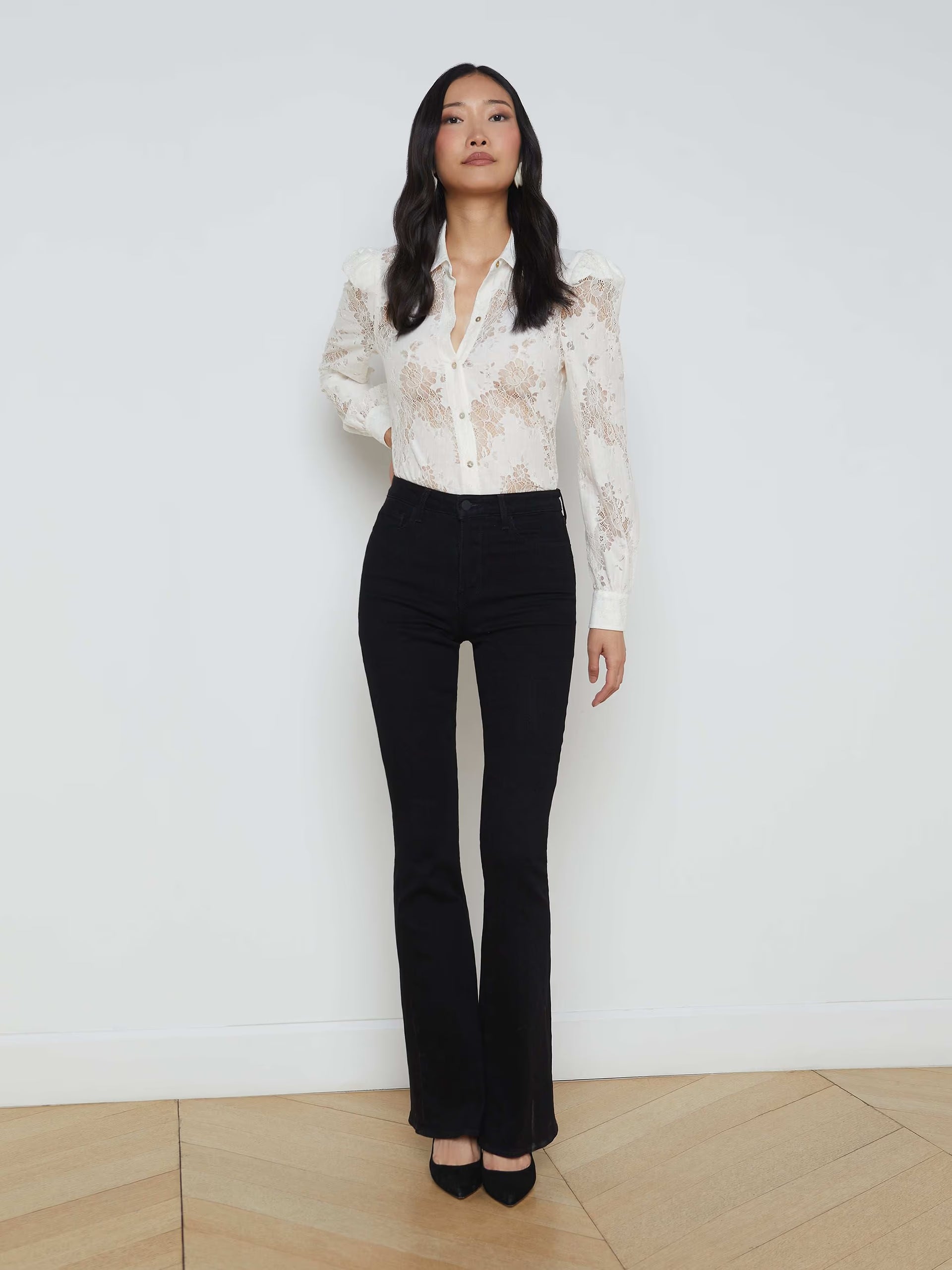 L'Agence Jenica Lace Blouse Ivory