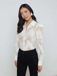 L'Agence Jenica Lace Blouse Ivory