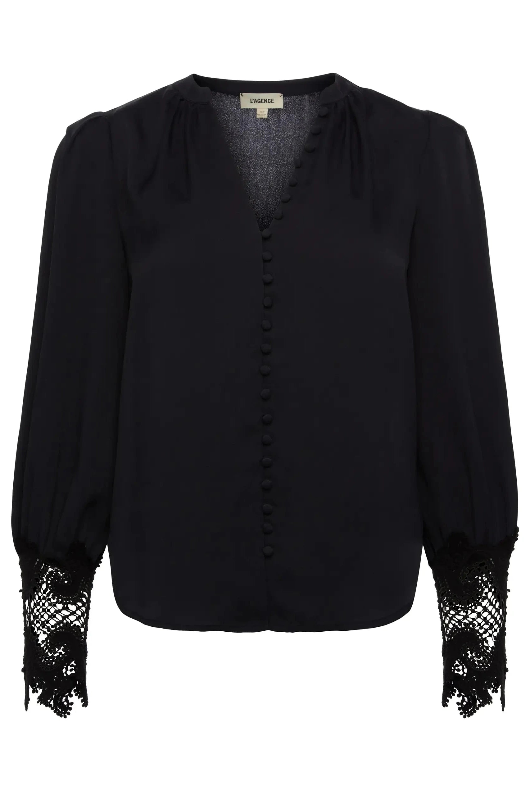L'Agence Ava Blouse à Revers en Dentelle Noir