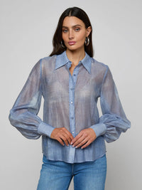 L'Agence Jayleen Blouse Pale Harbor Blue