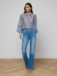 L'Agence Jayleen Blouse Pale Harbor Blue