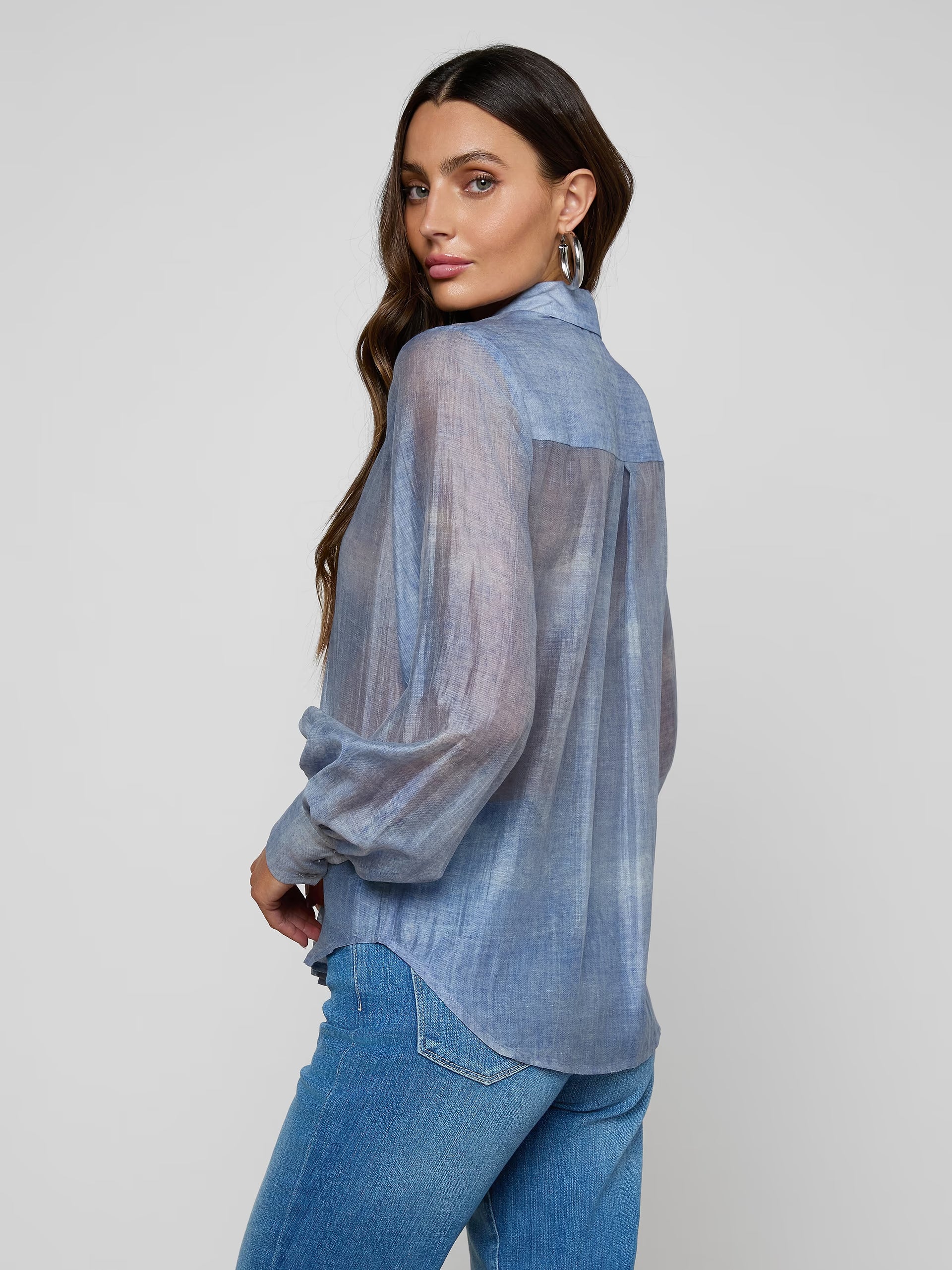 L'Agence Jayleen Blouse Pale Harbor Blue