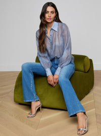 L'Agence Jayleen Blouse Pale Harbor Blue