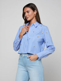 L'Agence Cosette Sequined Shirt