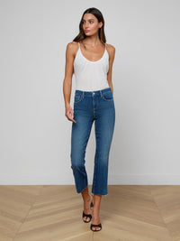 L'Agence Gelina Ruched Bodysuit White