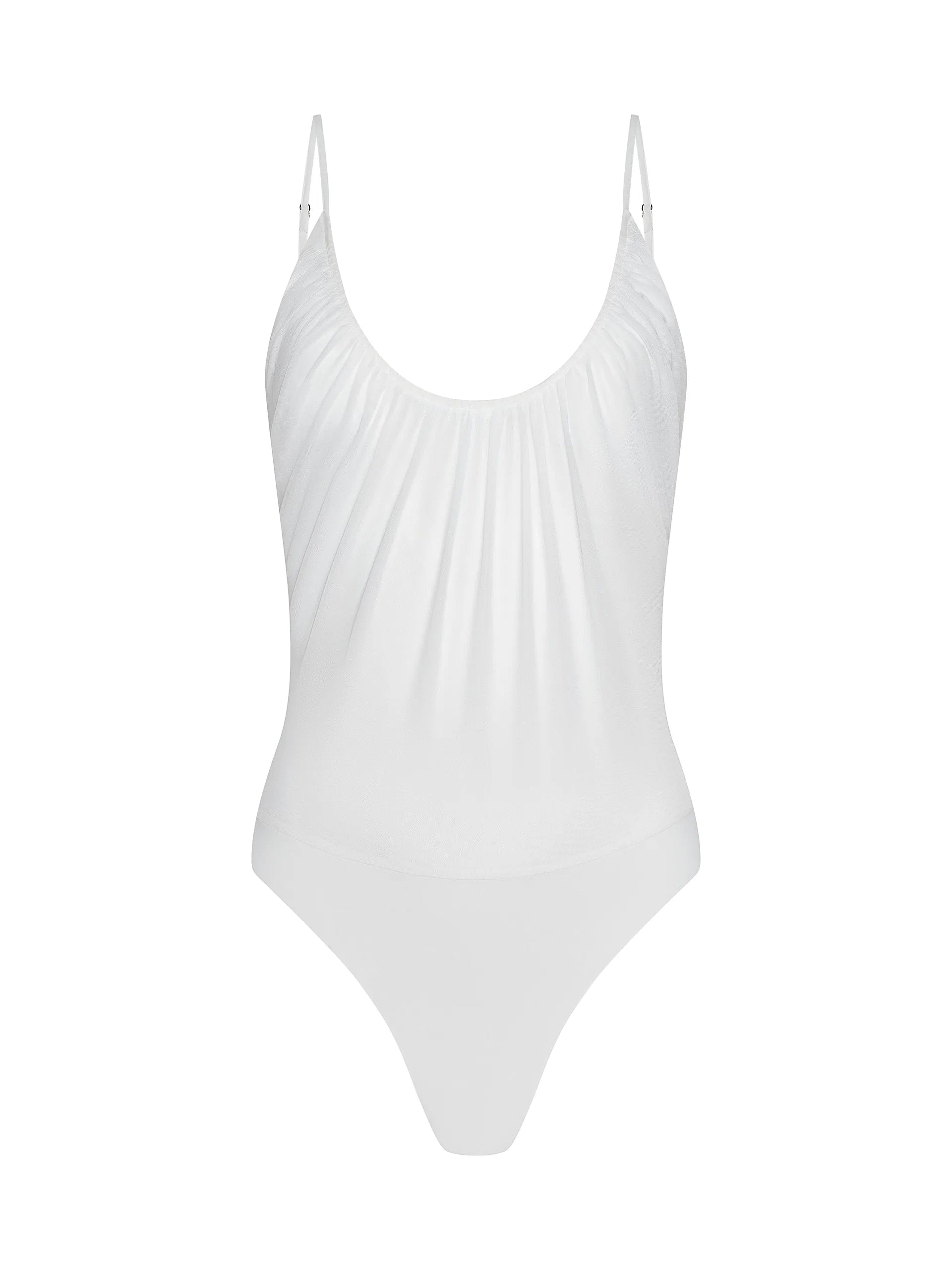 L'Agence Gelina Ruched Bodysuit White