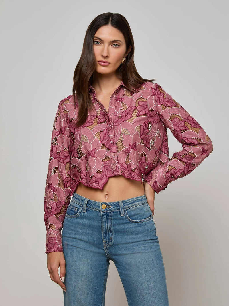 L'Agence Akemi Blouse Courte en Broderie Anglaise