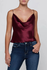 Camisole à col drapé Calista L'Agence 40657CLW-MRLR, rouge merlot
