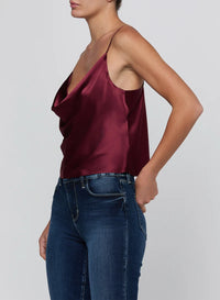 Camisole à col drapé Calista L'Agence 40657CLW-MRLR, rouge merlot