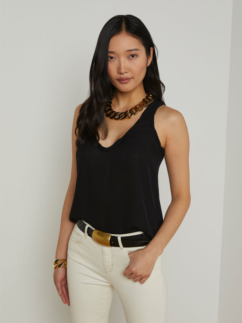 L'Agence Trixi Twisted Band Tank Top