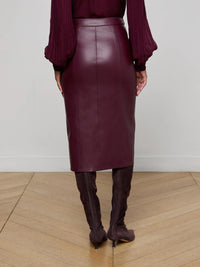 L'Agence Arlette Jupe Midi en Cuir Végan