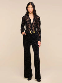 L'Agence Laurent Button-Up Blouse Black Butterfly