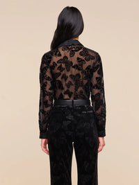 L'Agence Laurent Button-Up Blouse Black Butterfly