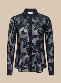 L'Agence Laurent Button-Up Blouse Black Butterfly
