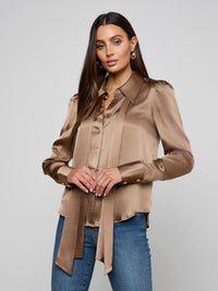 L'Agence Honey Silk Blouse