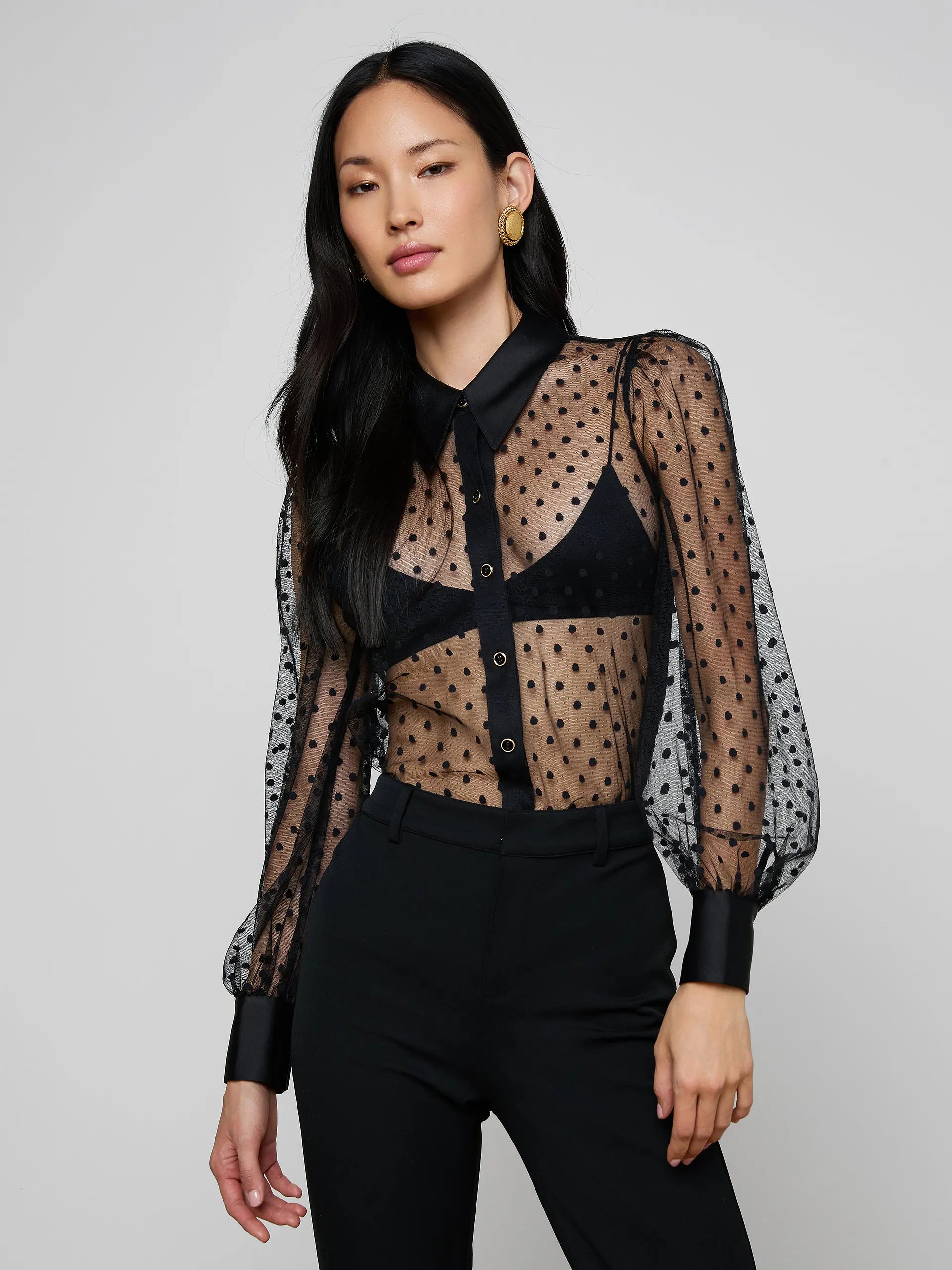 L'Agence Sophie Long-Sleeved Blouse Black