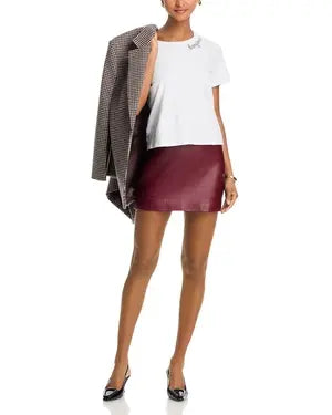 T-shirt raccourci Cinq A Sept Bonjour avec strass WGOB