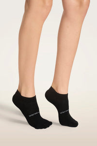 Chaussettes de sneakers Wolford 012-41819 à logo noires/blanches