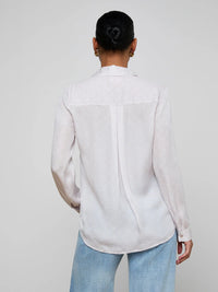 L'Agence Nina Silk Blouse Icy Lilac Linked Geo