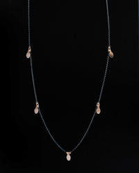 Collier en argent oxydé Harakiri Amelia-Y-O et 5 médaillons ovales en or