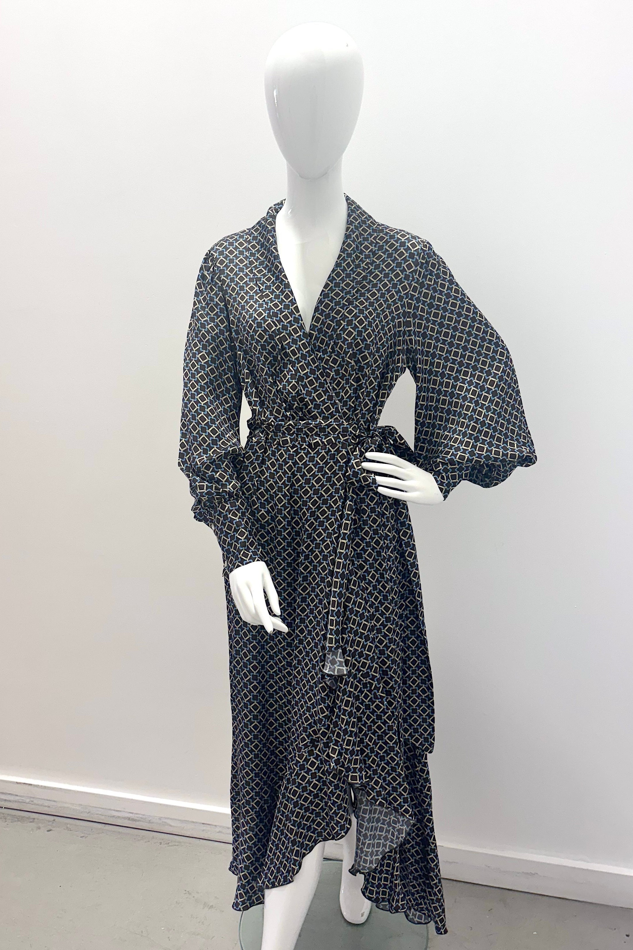 Emanou 168010-163003-384 Amour Robe Chocolat/Bleu poudré