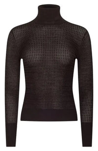 L'Agence 80284VDK-DKJV Col roulé Umbra léger comme un voile brun café intense