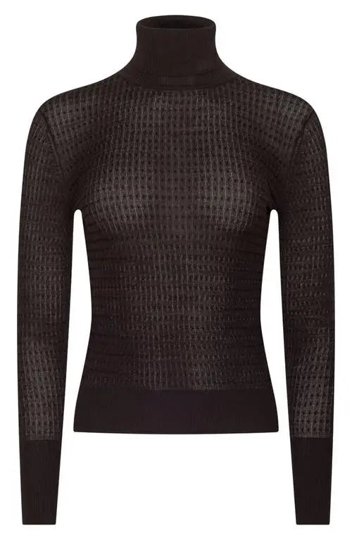 L'Agence 80284VDK-DKJV Col roulé Umbra léger comme un voile brun café intense