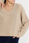 Not Shy V-Neck Soft Wool Sweater Santana