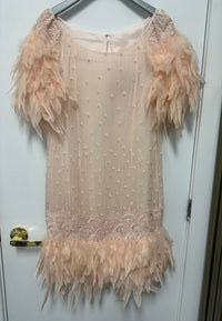 Lucian Matis Ostrich Feather Embellished Dress