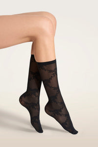 Wolford Floral Lace Socks Black
