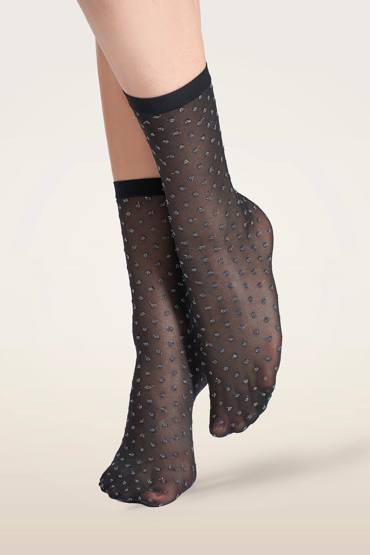 Wolford Shimmer Dots Socks Black/silver