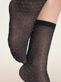 Wolford Shimmer Dots Socks Black/silver